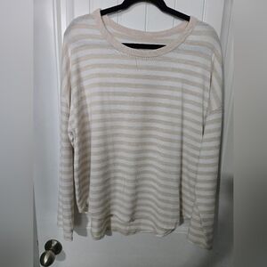 Time and Tru Beige and White Striped Sweater